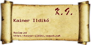 Kainer Ildikó névjegykártya